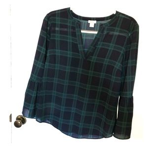 J Crew tartan top